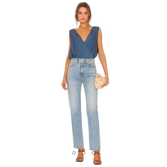 Intimately Free People Night Owl Bodysuit Size LG Blue Metal Feminine Plunging - Picture 3 of 12